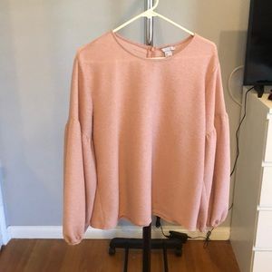 Light Coral Long Sleeve Blouse
